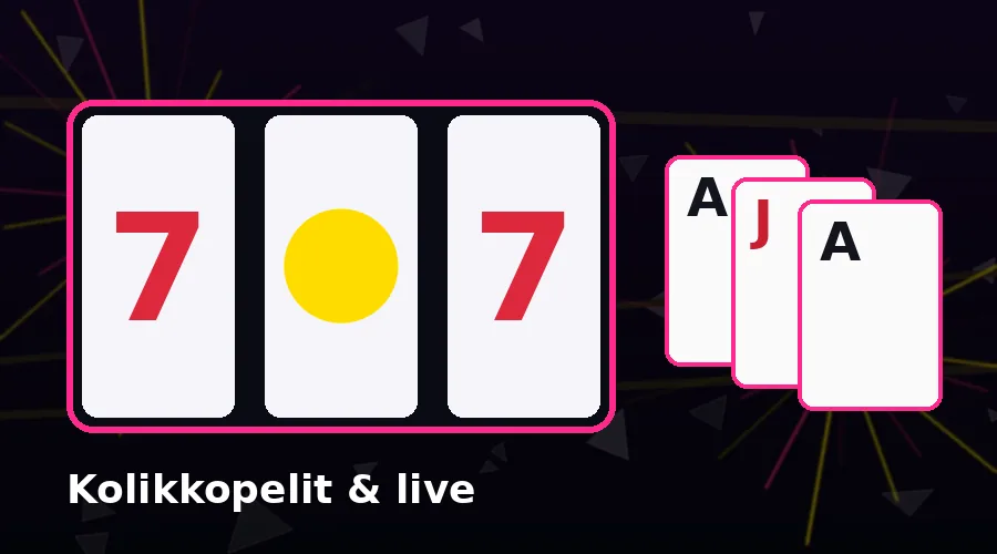 Smasha kolikkopelit ja live-pöytäpelit – kuvitus rullista ja pelikorteista
